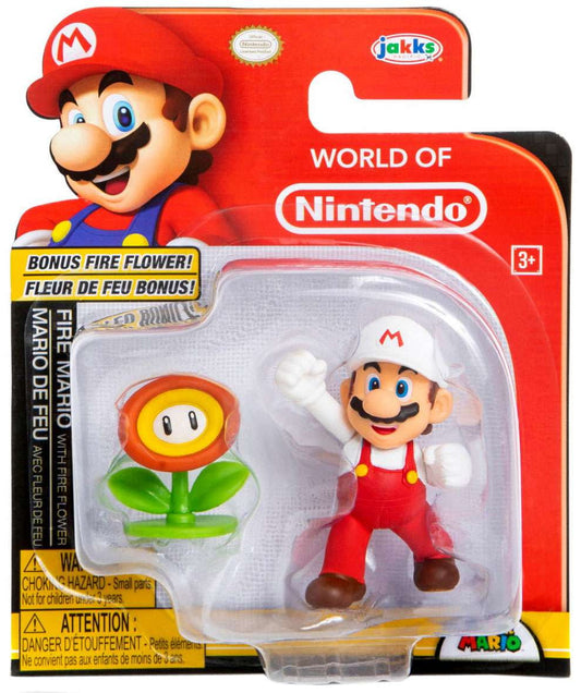 World Of Nintendo Super Mario Fire Mario Action Figure (With Flower)