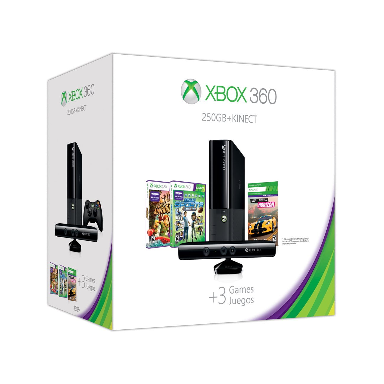 Pre-Owned Xbox 360 E 250Gb Kinect Holiday Value Bundle (Used )