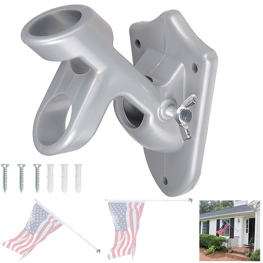 Yescom 2 Positions 1 Flag Pole Bracket Wall Mount Flagpole Holder Home Outdoor