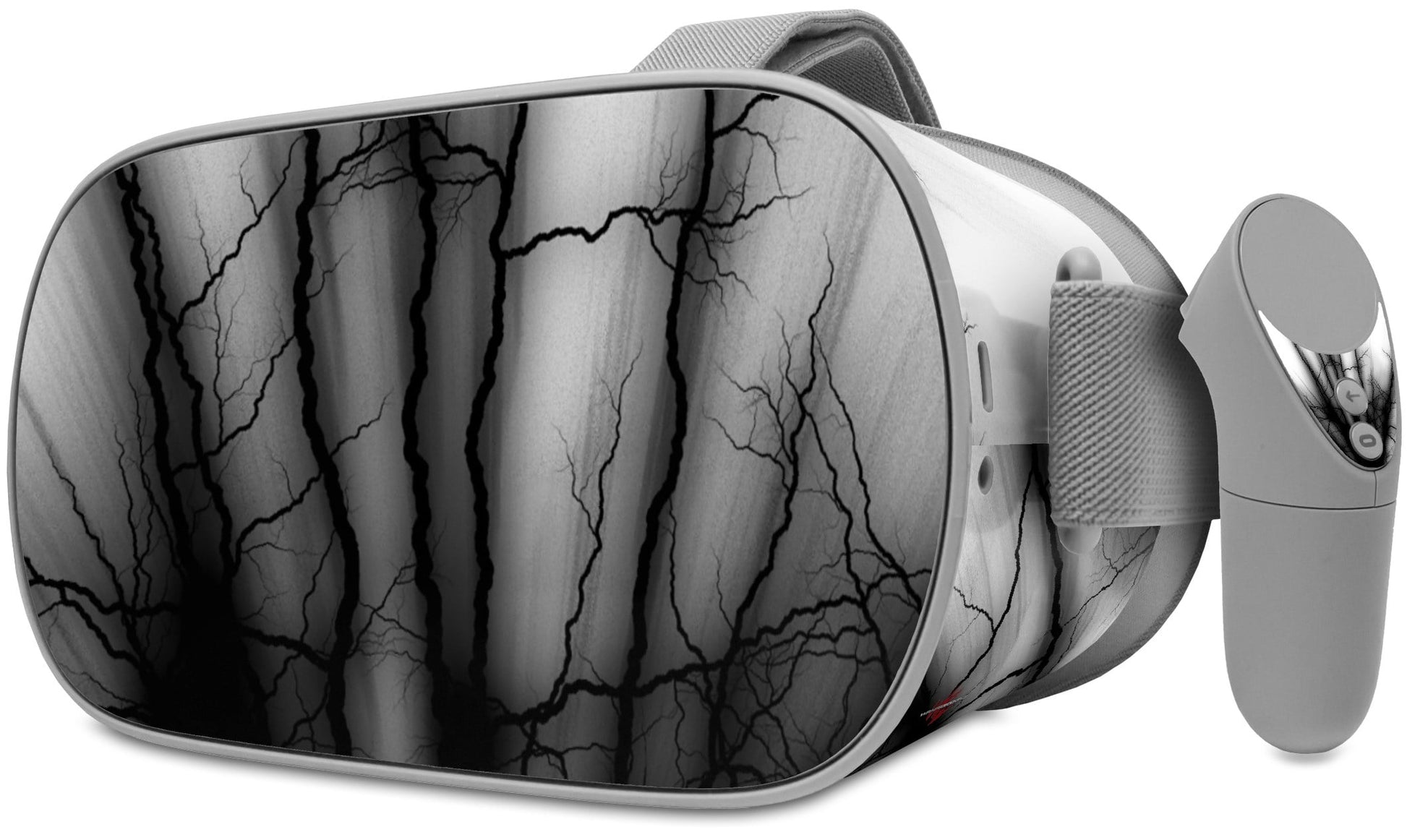 Decal Style Skin Wrap Compatible With Oculus Go Headset - Lightning Black (Oculus Not Included)